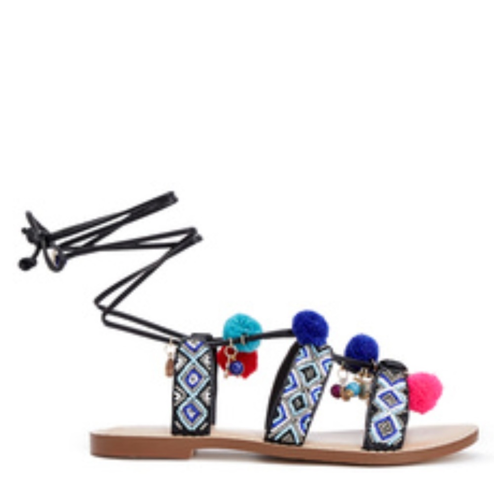 *HostPick* Juhlia PomPom festival wrap sandal 7.5